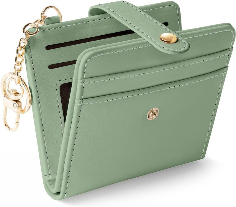 Jogjam Green Rfid Ladies Wallet, Small Slim Thin Compact Credit Card Women Wallet, PU Leather Bifold Cash Zipper Coin Pocket ID Window for Female - Image 1